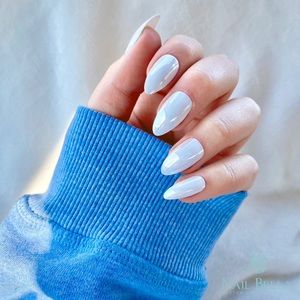 White Chrome Press on Nails | Hailey Bieber Nails